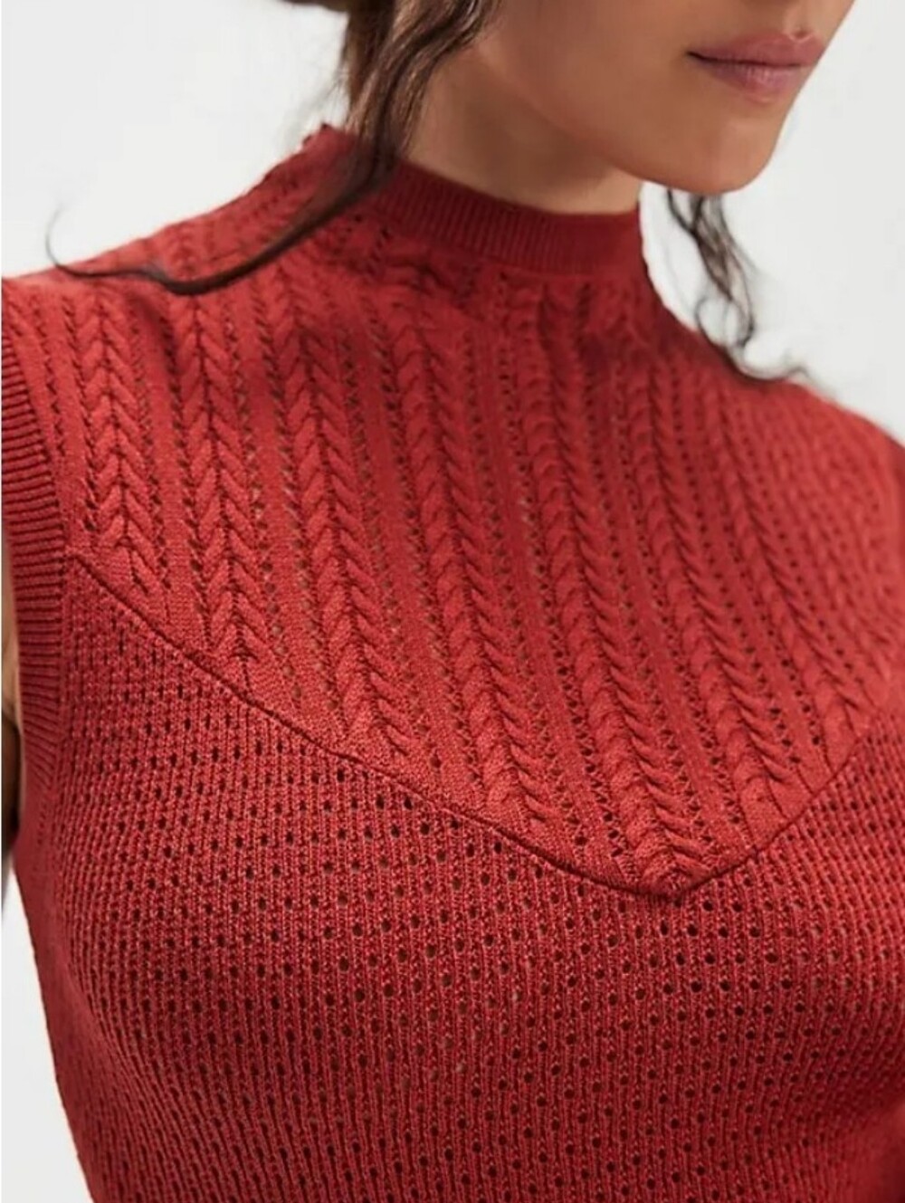 Intimately Free People Fresh Feeling Cami Knit Vest Rust Orange Rubies S